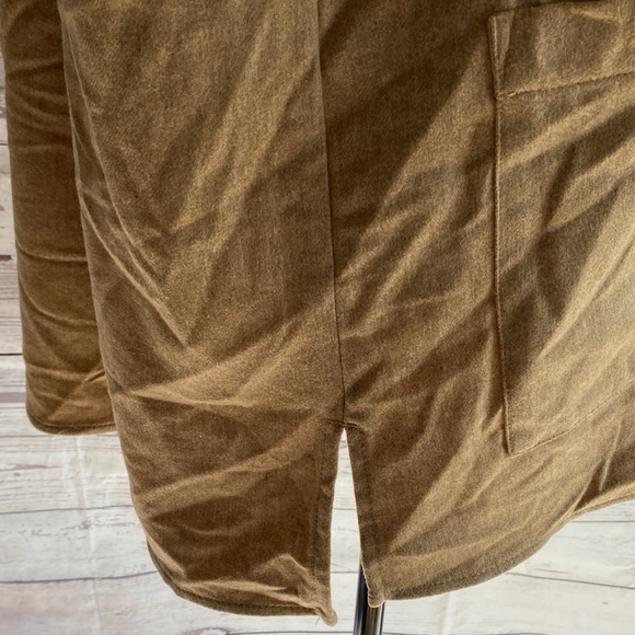 Eileen Fisher Shirt Women Large Tan Wool Chore Long Sleeve Workwear Minimalist - Picture 4 of 10